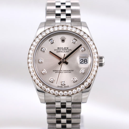 Rolex Datejust 31 Silver Diamond Dial and Bezel 278384RBR 2019