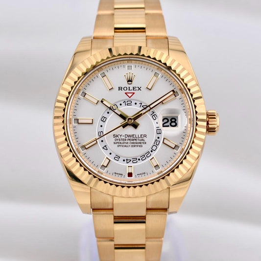 Rolex Sky Dweller Yellow Gold White Dial Oyster Band 326938 2022