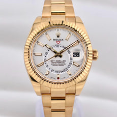 Rolex Sky Dweller Yellow Gold White Dial Oyster Band 326938 2022