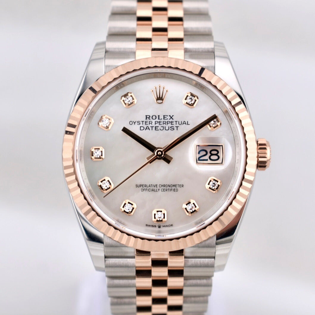 Rolex Datejust 36 Mother of Pearl Diamond Dial Two Tone Everose Gold 126231 2025