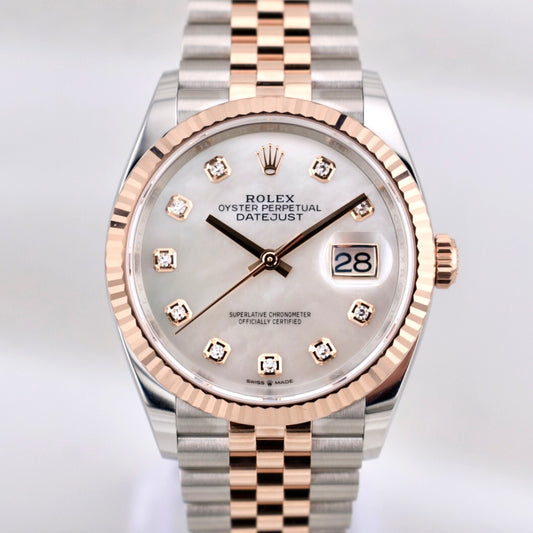 Rolex Datejust 36 Mother of Pearl Diamond Dial Two Tone Everose Gold 126231 2025