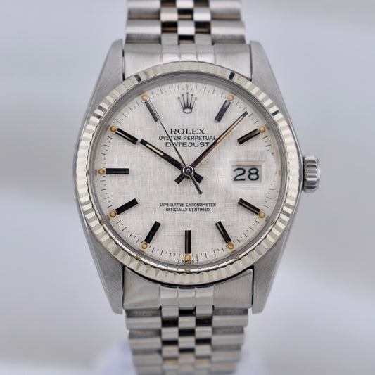 Rolex Datejust 36 Silver Linen Index Dial 16014 1978