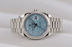 Rolex Day Date 40 Platinum Ice Blue Motif Dial 228206 2022