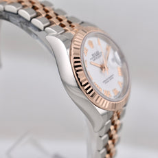 Rolex Lady Datejust 28 Two Tone Everose Gold White Roman Dial 279171 2025