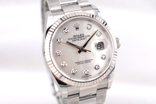 Rolex Datejust 36 Mother of Pearl Diamond Dial Oyster Band 126234 2025