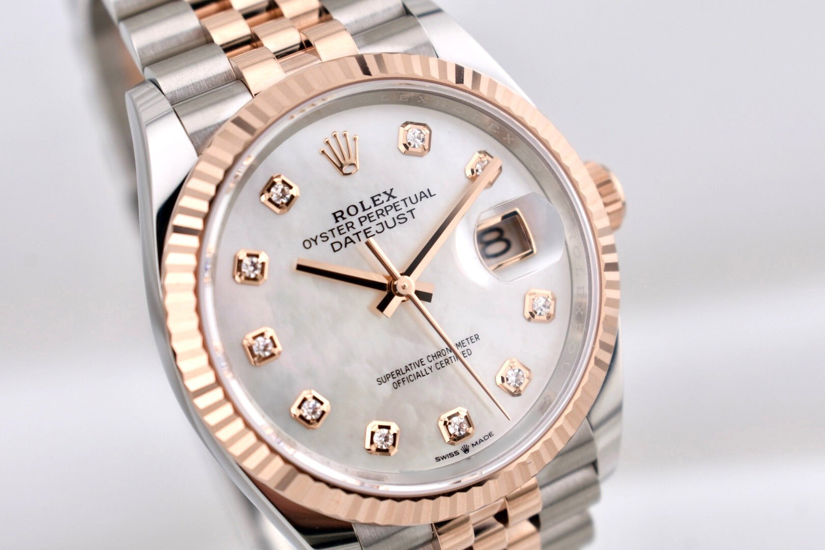 Rolex Datejust 36 Mother of Pearl Diamond Dial Two Tone Everose Gold 126231 2025