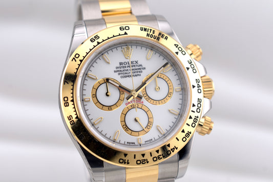 Rolex Cosmograph Daytona Two Tone Yellow Gold White Dial 126503 2026