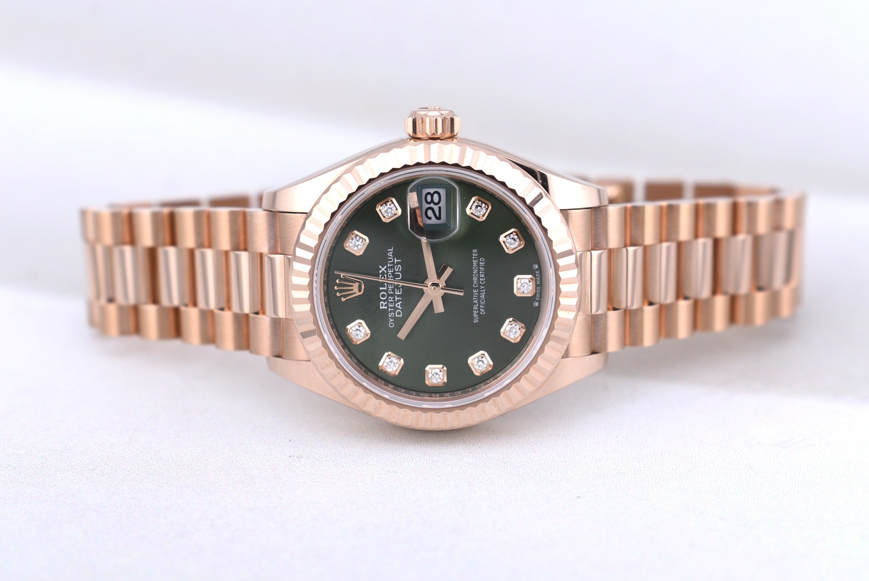 Rolex Lady Datejust Everose Gold Olive Diamond Dial 279175 2022