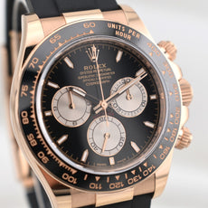 Rolex Cosmograph Daytona Black Dial Rose Gold Oysterflex 126515LN 2024