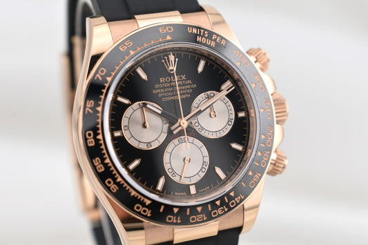 Rolex Cosmograph Daytona Black Dial Rose Gold Oysterflex 126515LN 2024