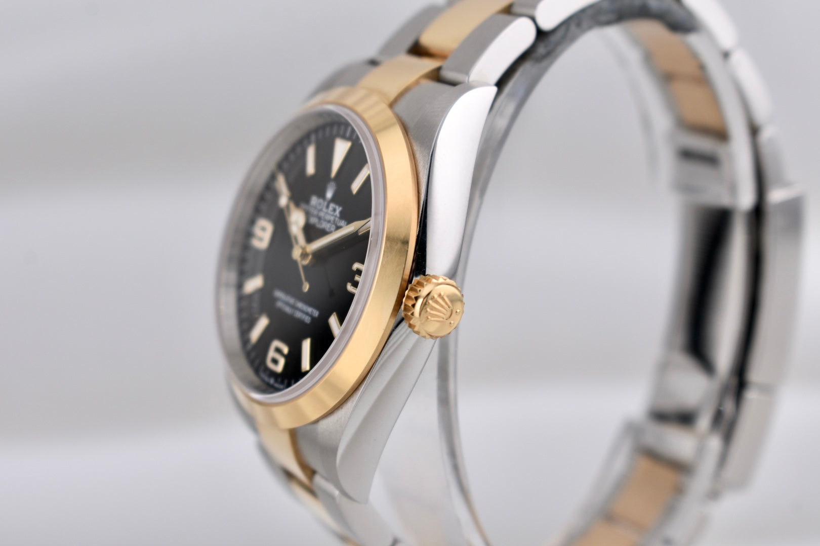 Rolex Explorer 36 Two Tone Yellow Gold Black Dial 124273 2023