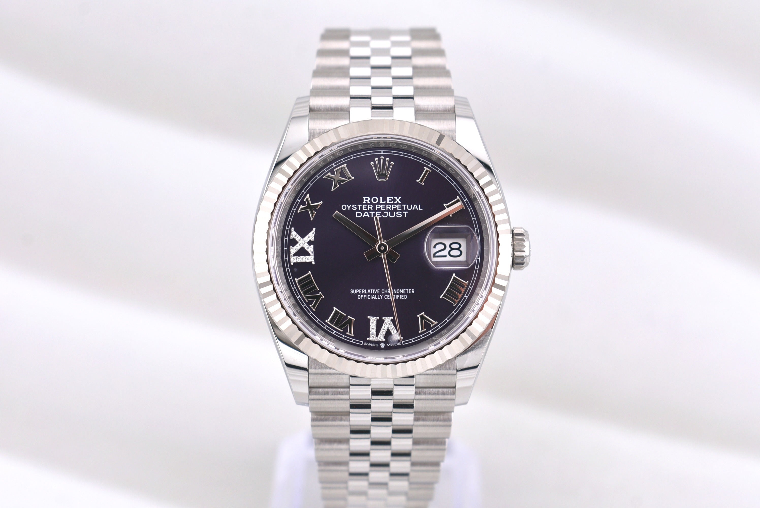 Rolex Datejust 36 Aubergine Purple Diamond VI and IX 126234 2026