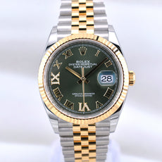 Rolex Datejust 36 Olive Roman Dial Diamond VI 126233 2026