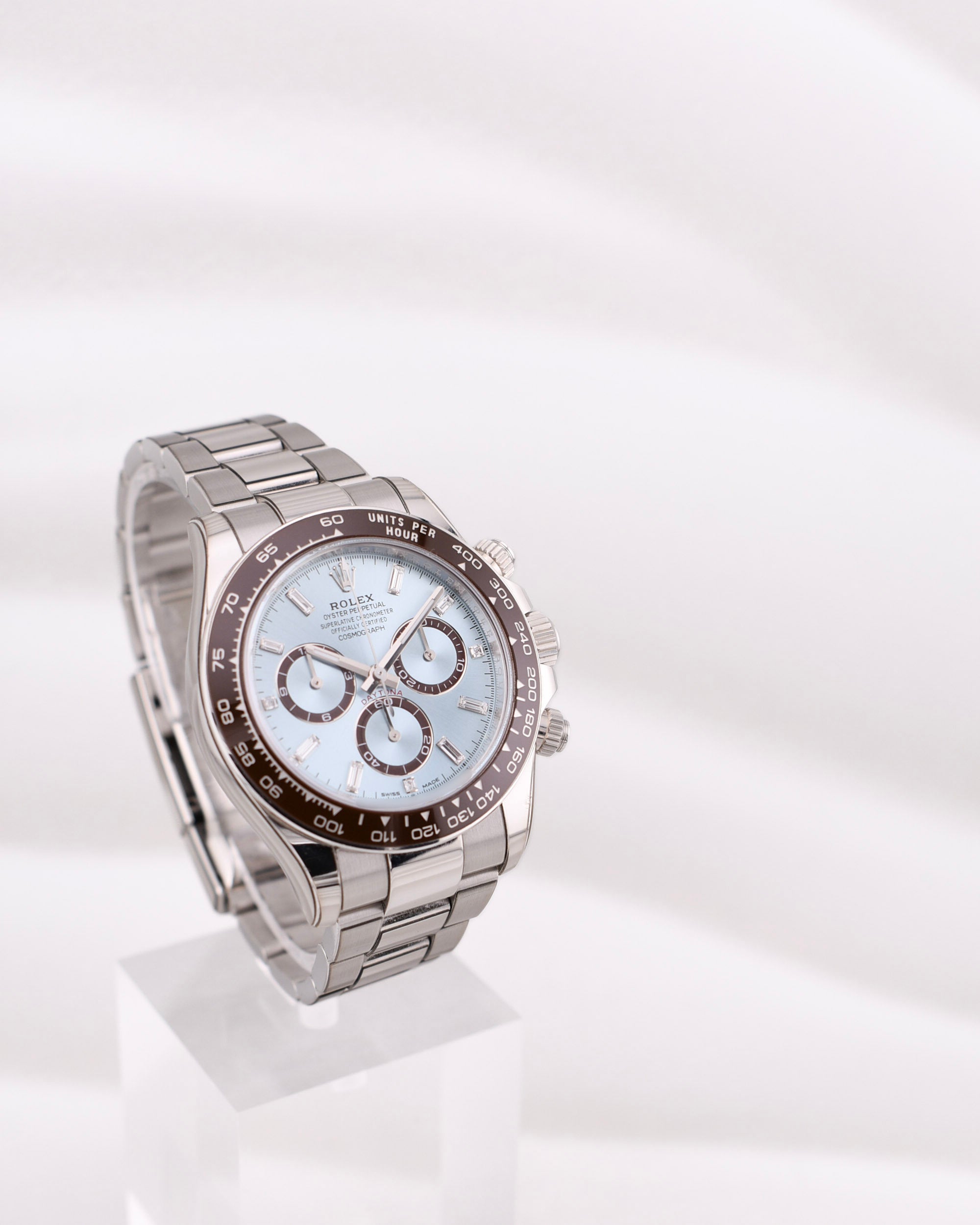 Rolex Cosmograph Daytona Platinum Ice Blue Baguette Diamond Dial 126506 2024