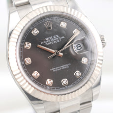 Rolex Datejust 41 Rhodium Diamond Dial Oyster Band 126334 2025
