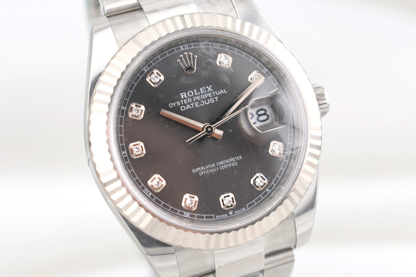 Rolex Datejust 41 Rhodium Diamond Dial Oyster Band 126334 2025