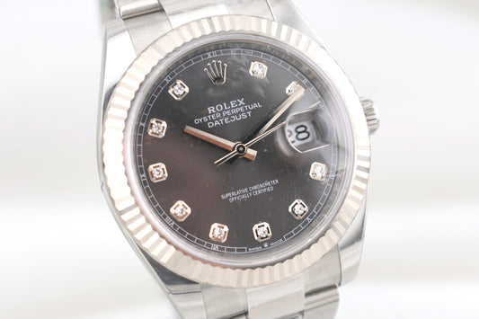 Rolex Datejust 41 Rhodium Diamond Dial Oyster Band 126334 2025