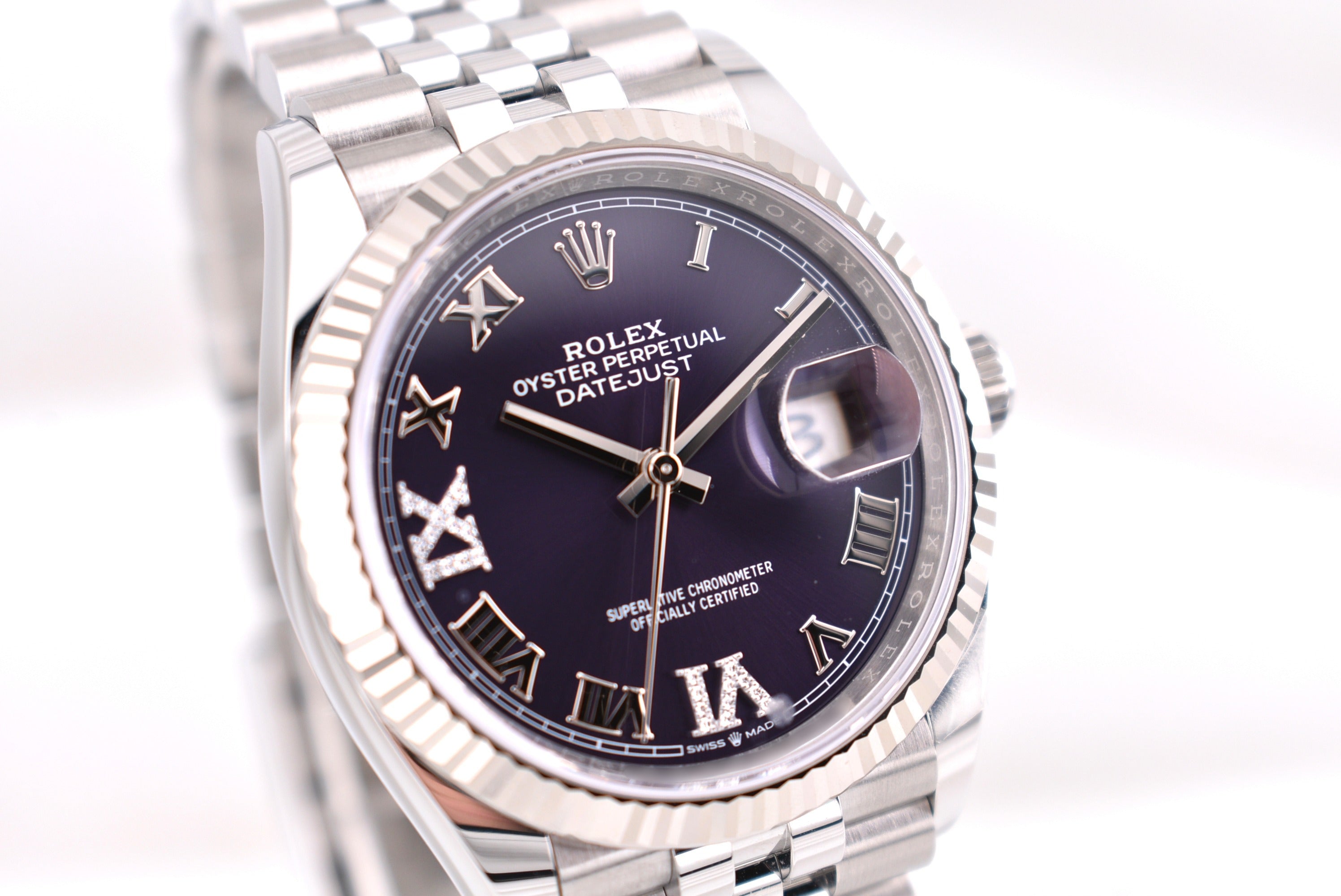 Rolex Datejust 36 Aubergine Purple Diamond VI and IX 126234 2026