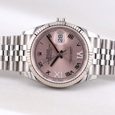 Rolex Datejust 36 Pink Roman Dial Diamond VI and IX Markers 126234 2025