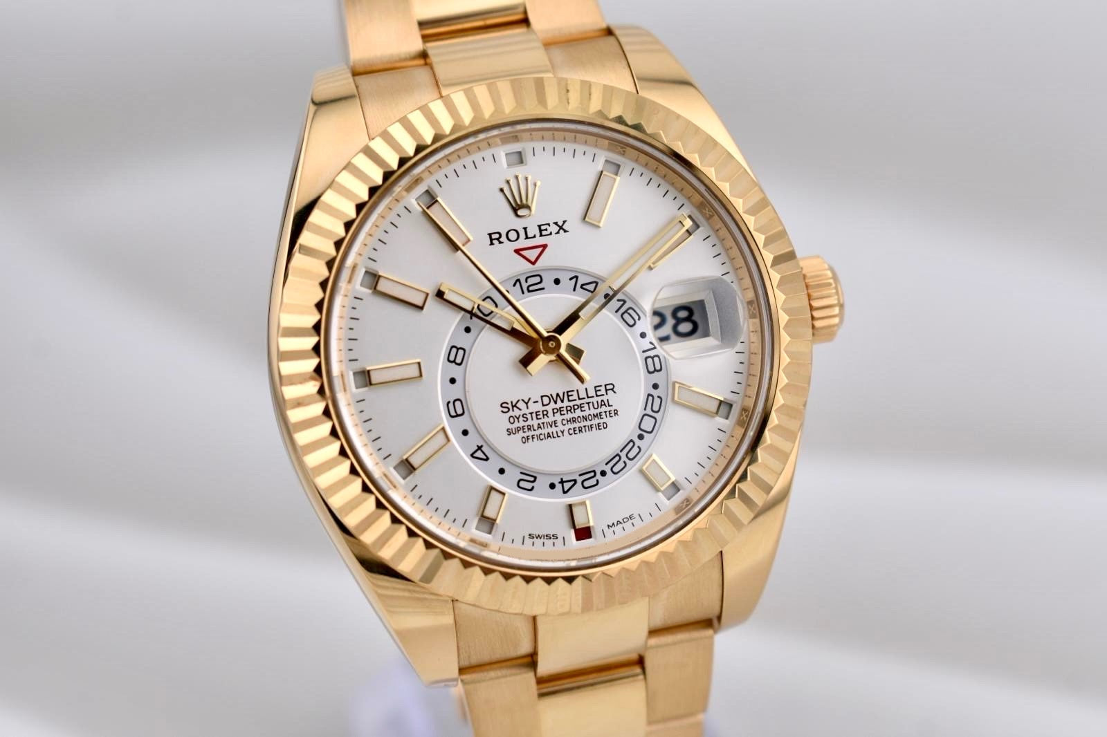 Rolex Sky Dweller Yellow Gold White Dial Oyster Band 326938 2022