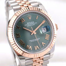 Rolex Datejust 41 Two Tone Rose Gold Green Roman Dial 126331 2026