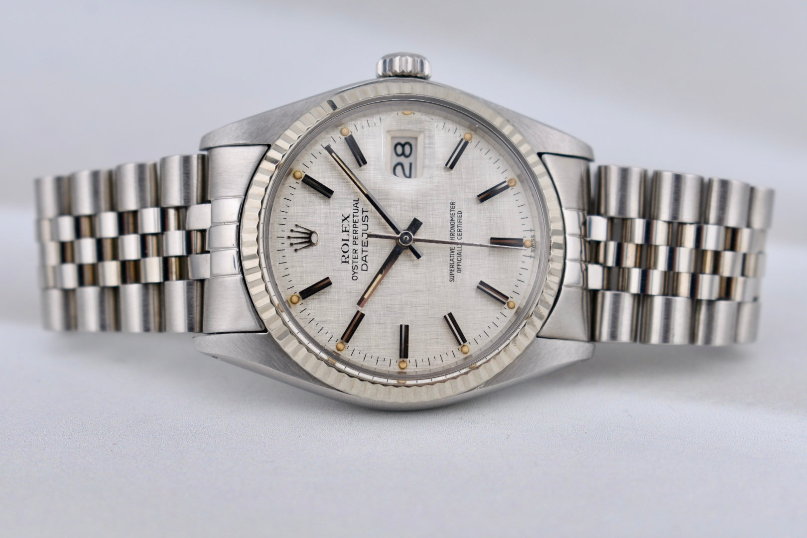 Rolex Datejust 36 Silver Linen Index Dial 16014 1978