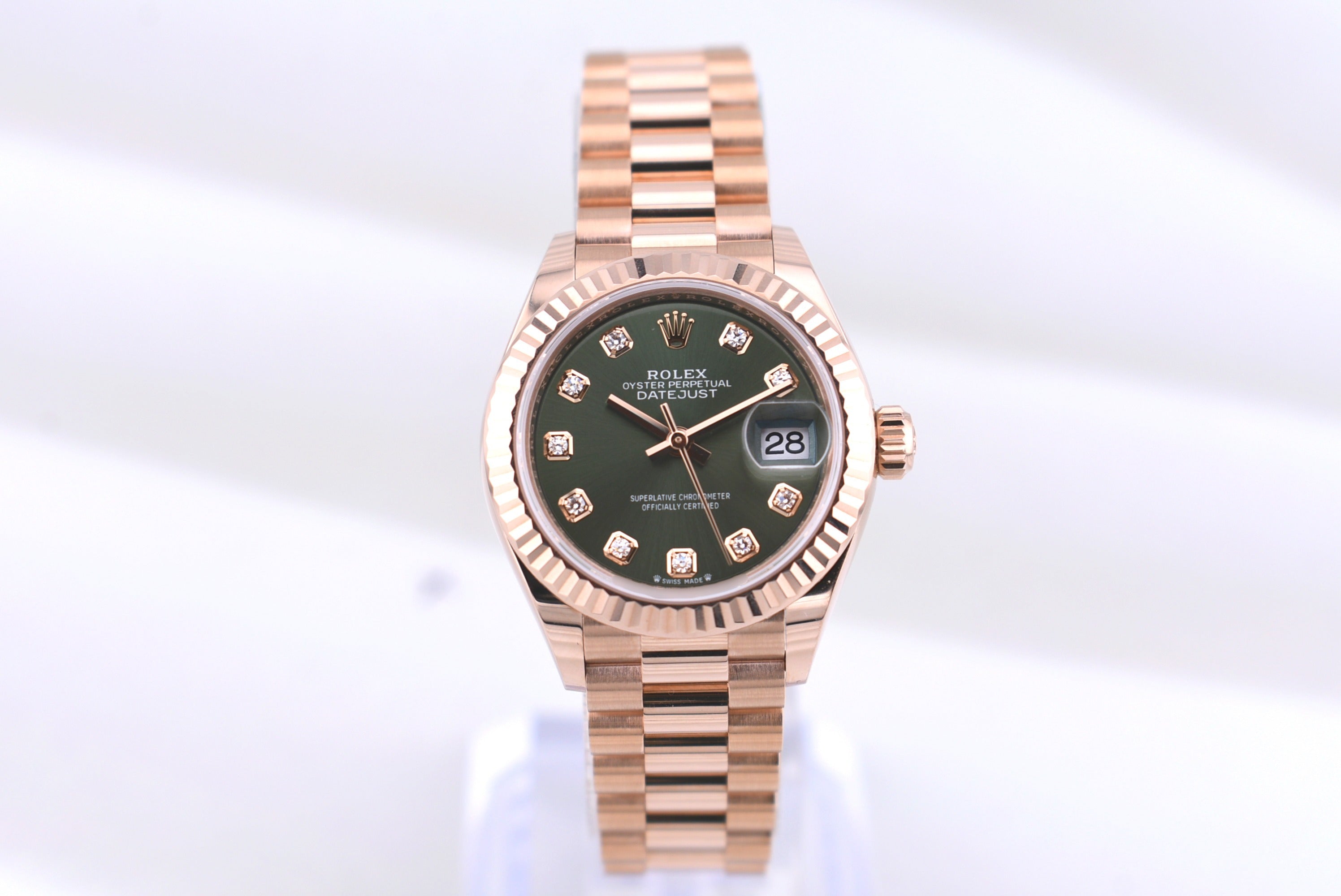 Rolex Lady Datejust Everose Gold Olive Diamond Dial 279175 2022