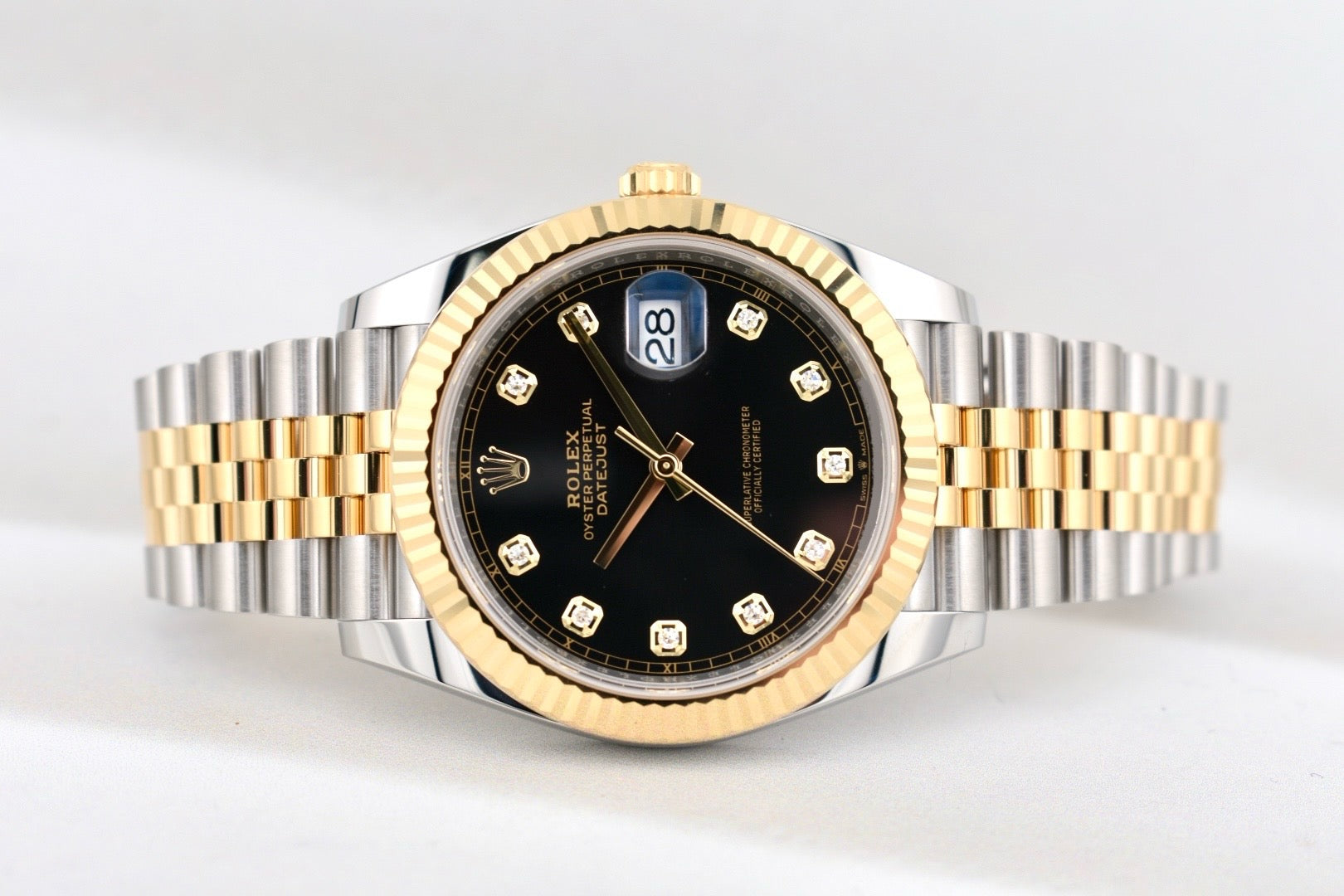Rolex Datejust 41 Two Tone Yellow Gold Black Diamond Dial 126333 2025