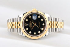 Rolex Datejust 41 Two Tone Yellow Gold Black Diamond Dial 126333 2025