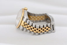 Rolex Datejust 36 Two Tone Yellow Gold White Roman Dial 16233 2000