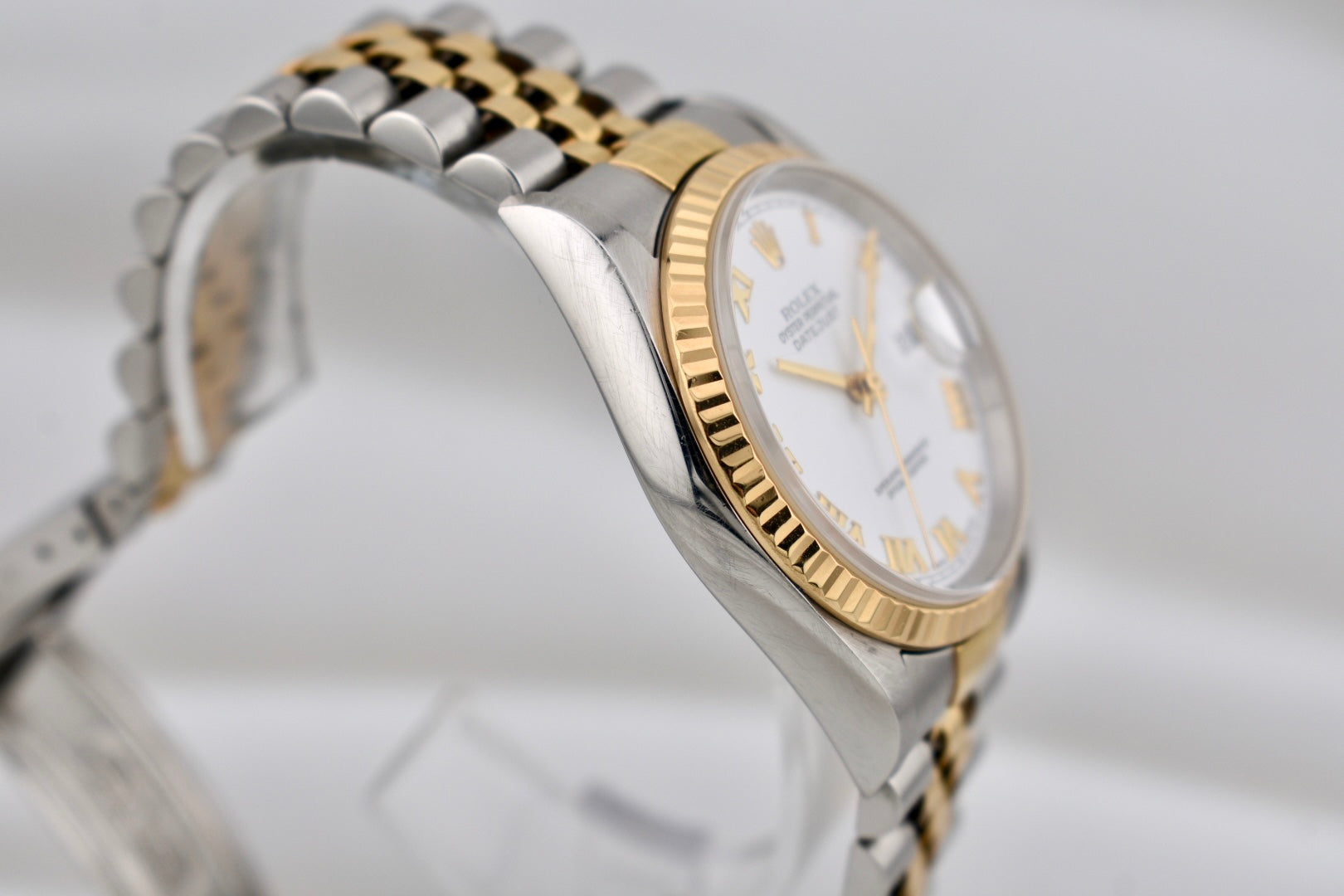 Rolex Datejust 36 Two Tone Yellow Gold White Roman Dial 16233 2000