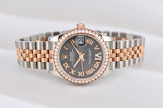 Rolex Datejust 31 Two Tone Everose Gold Factory Diamond Bezel Slate Dial 278381RBR 2023
