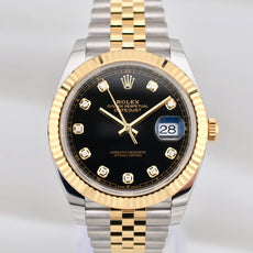 Rolex Datejust 41 Two Tone Yellow Gold Black Diamond Dial 126333 2025