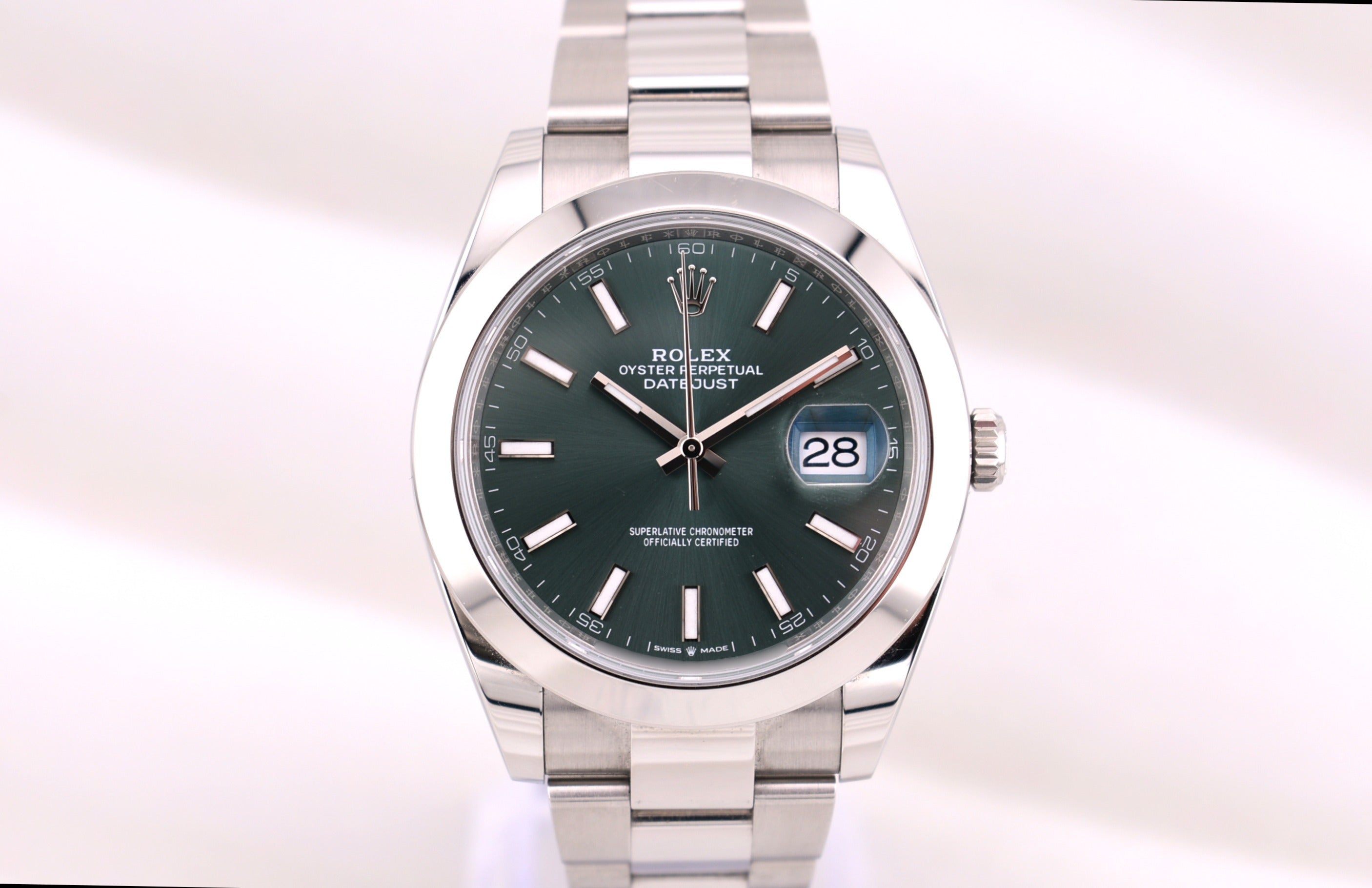 Rolex Datejust 41 Mint Green Index Dial Oyster Band 126300 2025