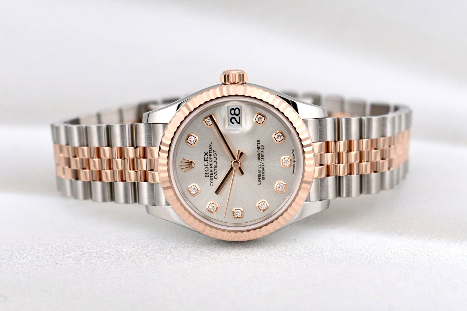 Rolex Datejust 31 Silver Diamond Dial Two Tone Rose Gold 278271 2025