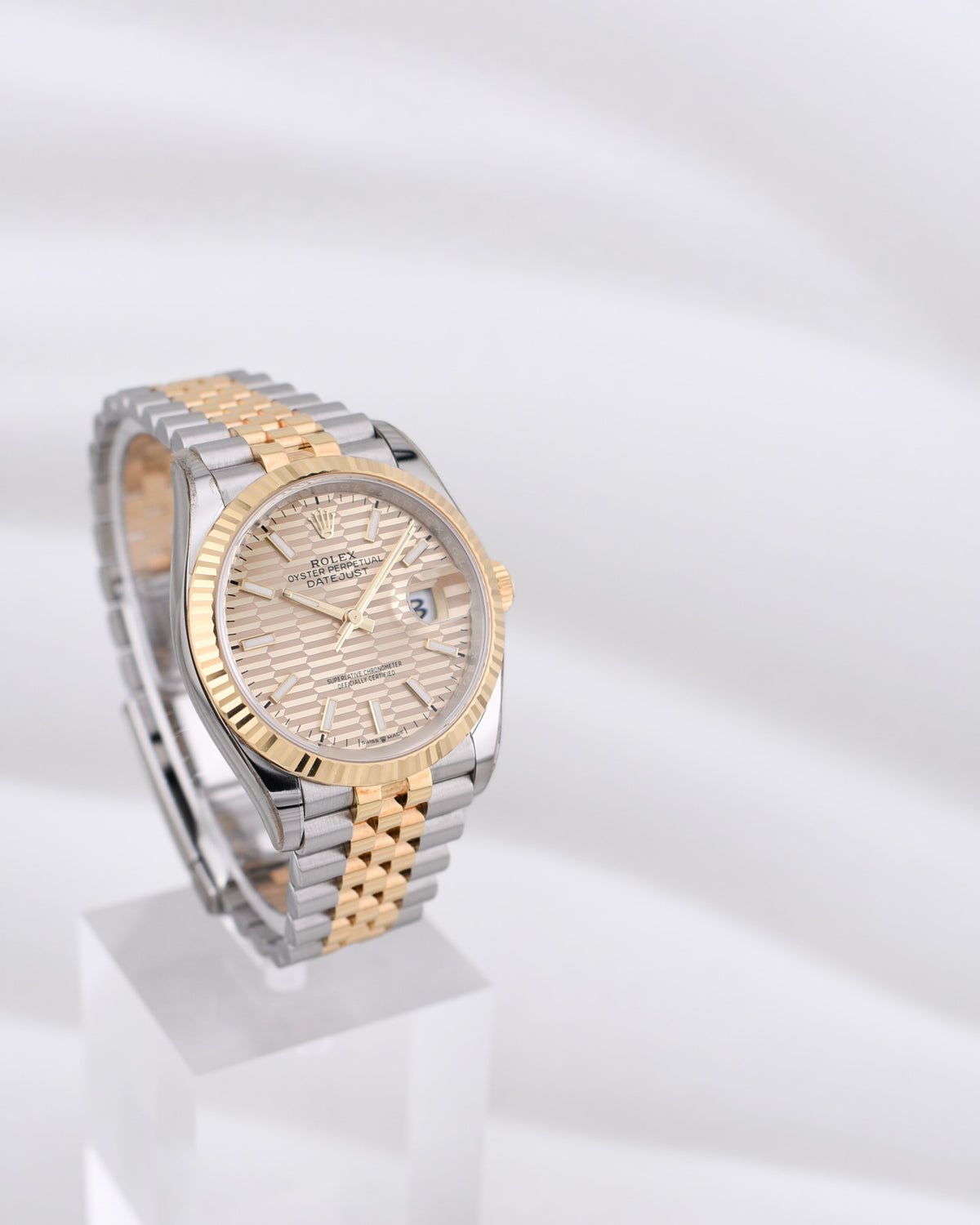 Rolex Datejust 36 Champagne Fluted Motif Dial 126233 2022