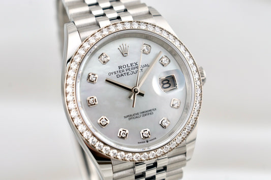 Rolex Datejust 36 Mother of Pearl Factory Diamond Bezel 126284RBR 2025