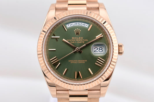 Rolex Day Date 40 Olive Dial Everose Gold 228235 2024