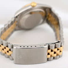 Rolex Datejust 36 Two Tone Yellow Gold Blue Vignette Diamond Dial 16233 1995