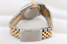 Rolex Datejust 36 Two Tone Yellow Gold Blue Vignette Diamond Dial 16233 1996