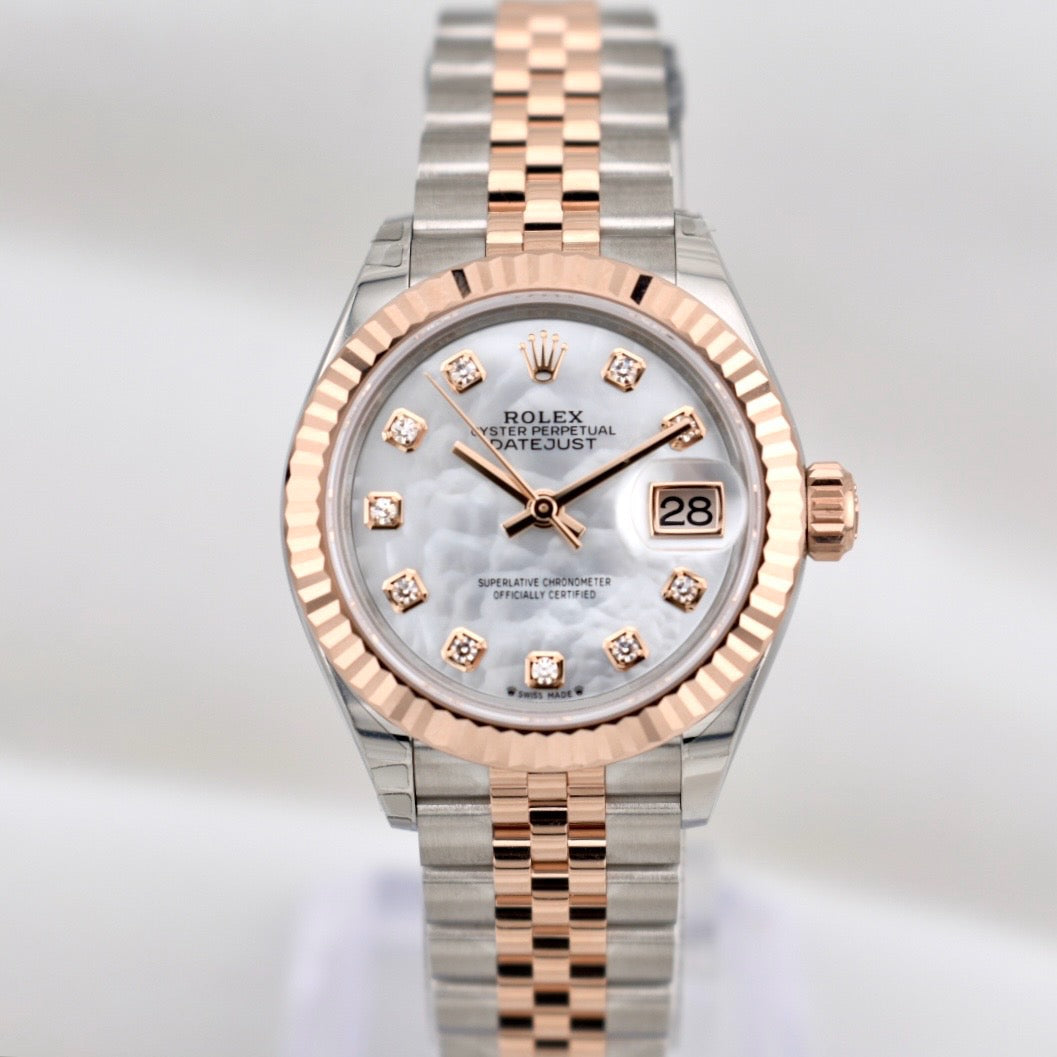 Rolex Lady Datejust 28 Two Tone Everose Gold Mother of Pearl Diamond Dial 279171 2026