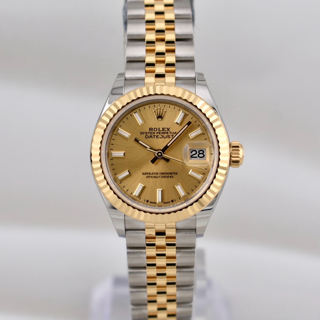Rolex Lady Datejust 28 Two Tone Yellow Gold Champagne Dial 279173 2025