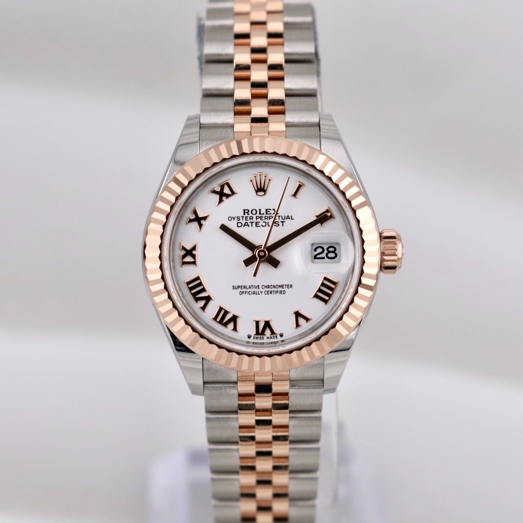 Rolex Lady Datejust 28 Two Tone Everose Gold White Roman Dial 279171 2025