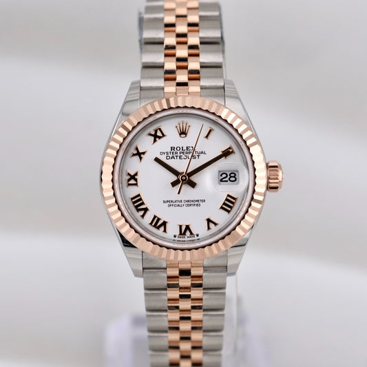 Rolex Lady Datejust 28 Two Tone Everose Gold White Roman Dial 279171 2025