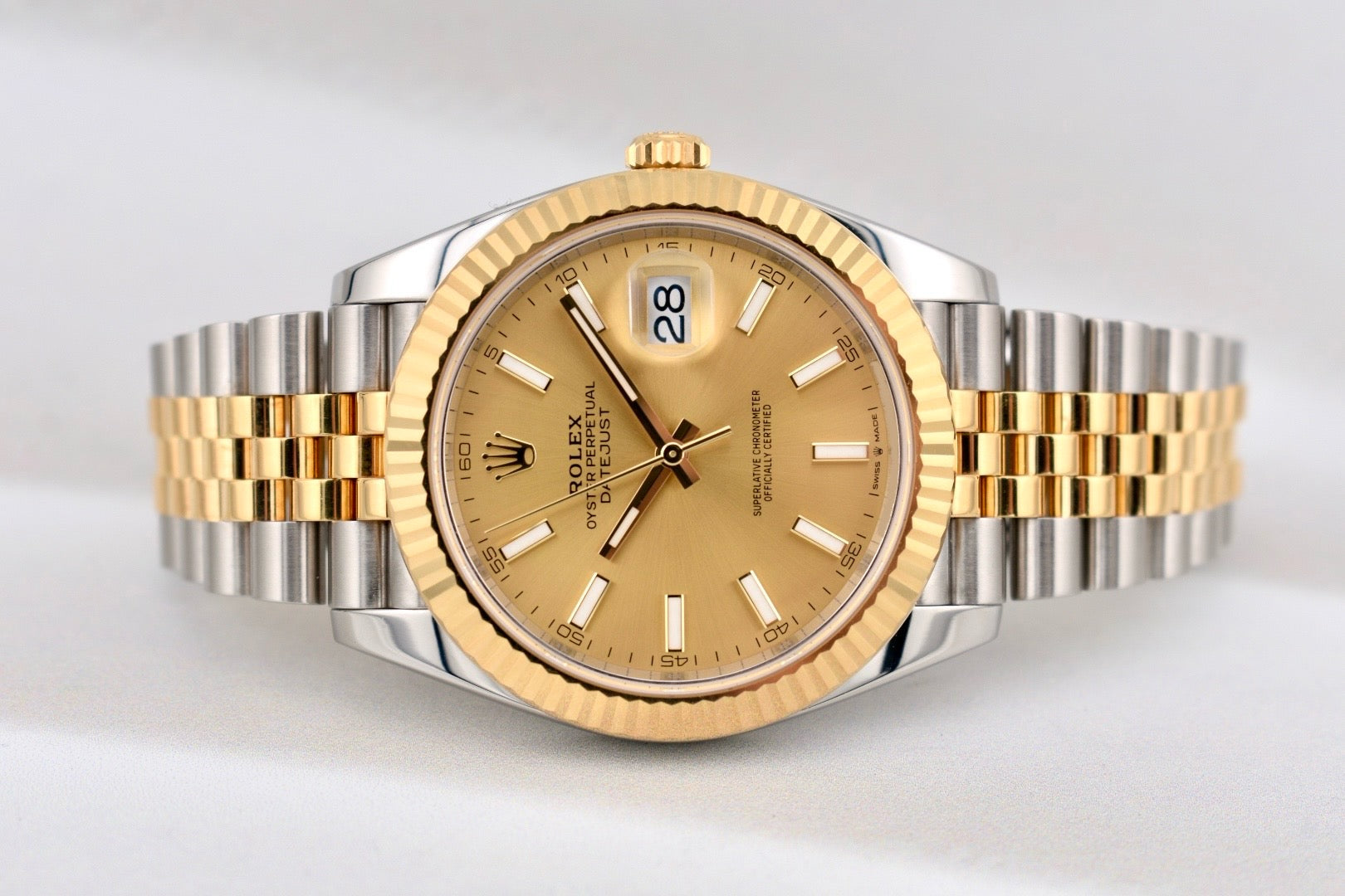 Rolex Datejust 41 Two Tone Yellow Gold Champagne Dial 126333 2024