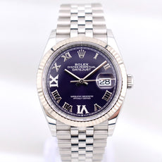 Rolex Datejust 36 Aubergine Purple Diamond Roman Numeral Dial 126234 2022