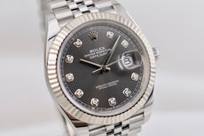 Rolex Datejust 41 Rhodium Grey Diamond Dial 126334 2021
