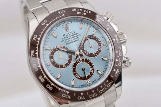 Rolex Cosmograph Daytona Platinum Ice Blue Stick Dial 116506 2023