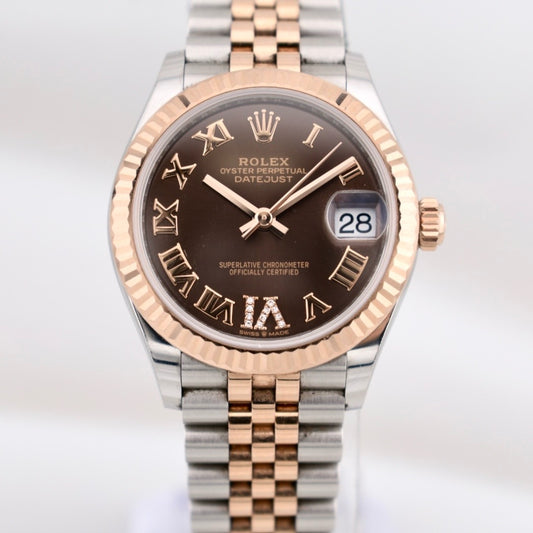 Rolex Datejust 31 Two Tone Everose Gold Chocolate Roman Dial 278271 2021