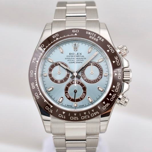 Rolex Cosmograph Daytona Platinum Ice Blue Stick Dial 116506 2023